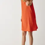 Happiness İstanbul Women's Orange Sleeveless Linen Viscose A-Line Dress