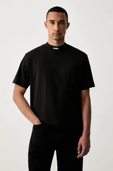 BOSS Green tričko pánské bavlněné s elastanem Tee Collar