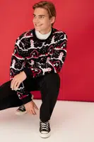 Trendyol Pánské Vícebarevné Regular Fit Posádka Neck Vánoční pletený svetr