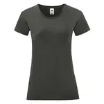 Iconic Women's Graphite T-shirt in combed cotton Fruit of the Loom