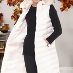 Z6684 DEWBERRY WOMEN'S VEST-LIGHT WHITE