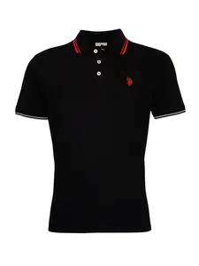 U.S. POLO ASSN. Tričko  červená / čierna
