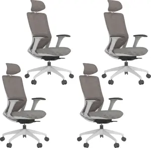 MERCURY 4PACK Ergonomická kancelářská židle SWIFT šedý plast, světle šedá látka (4 ks)