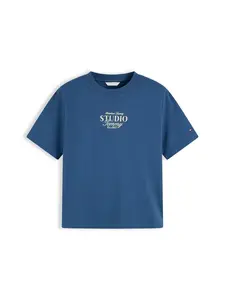 TOMMY HILFIGER Tričko  žltohnedá / zafírová