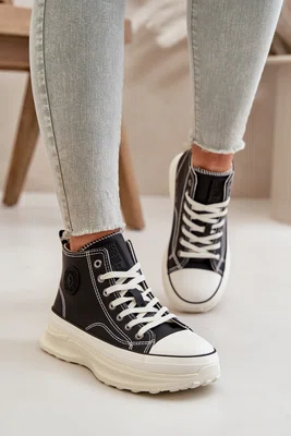 BIG STAR SHOES Zateplené Dámské Tenisky Na Platformě Eko Kůže Big Star