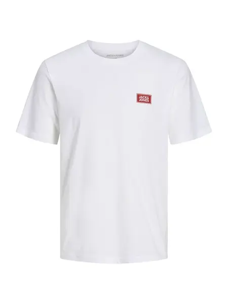 JACK & JONES Tričko 'JJRUSH'  tmavočervená / biela