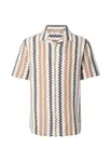 INDICODE JEANS Košeľa 'Kilauea'  farba ťavej srsti / nebielená / čierna