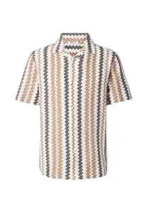 INDICODE JEANS Košeľa 'Kilauea'  farba ťavej srsti / nebielená / čierna