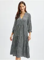 Orsay Modro-černé dámské vzorované košilové šaty - Dámské