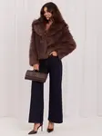 Elegantní hnědé kožešinové sako