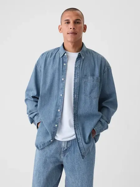 GAP Pánská Džínová oversize košile 543190-00 Velikost: L