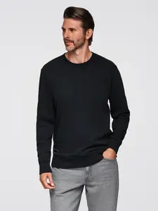 Ombre BASIC men's non-stretch cotton sweatshirt - black
