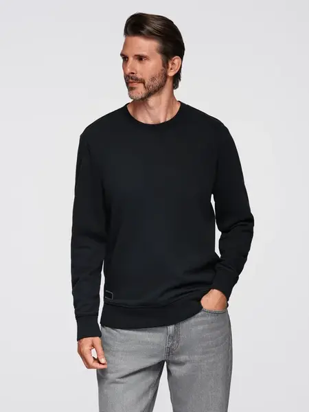 Ombre BASIC men's non-stretch cotton sweatshirt - black