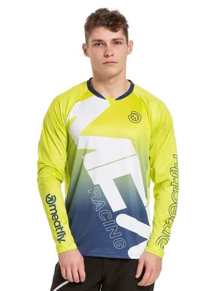 Meatfly pánský bike dres Liam Blue / Safety Yellow | Modrá | Velikost XL