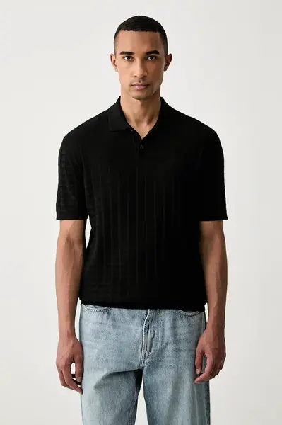 Armani Exchange úpletové polo tričko pánske s viskózou