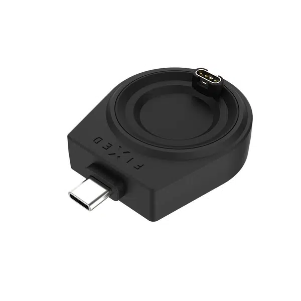 Nabíjecí USB-C adaptér FIXED pro smartwatch Garmin Fenix 5/6/7/7X/8, Epix, Venu 2/3/3S, Vívoactive 3/4/5, černá