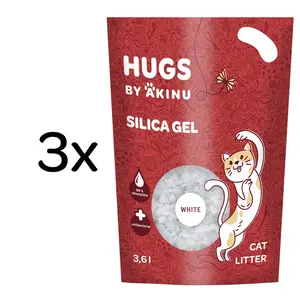 Akinu HUGS by Akinu Silika gel bílý stelivo pro kočky 3 x 3,6 l