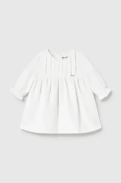 Kojenecké velurové šaty Mayoral Newborn béžová barva, mini, 2819