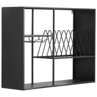 P & B NÁSTĚNNÝ REGÁL, černá, 80/60/24 cm