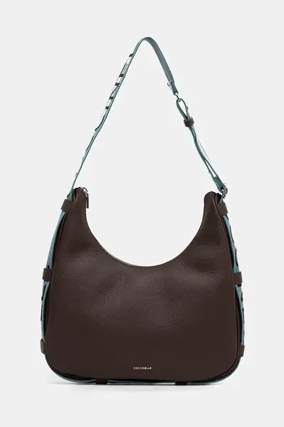 Kožená kabelka Coccinelle RAQUEL hnědá barva, E1.SQ0.13.01.01