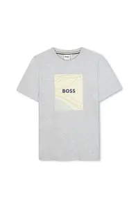 BOSS Dětské bavlněné tričko BOSS