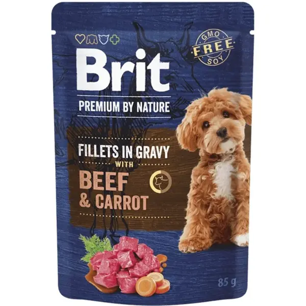 Brit Premium Dog kapsička Fillets in Gravy Beef & Carrot 85 g | Kapsička pro psy
