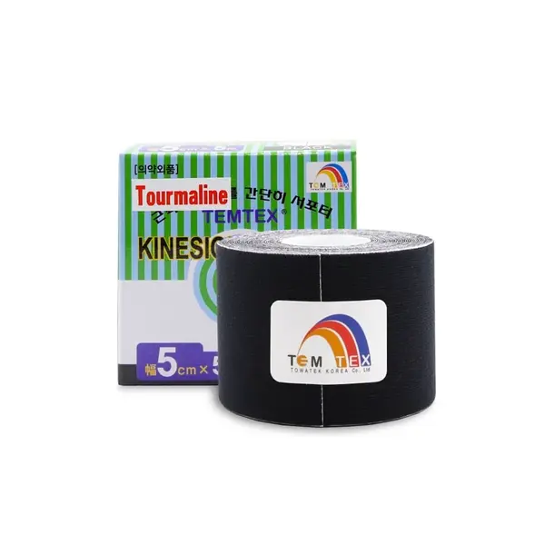TEMTEX Kinesio tape Tourmaline 5 cm x 5 m tejpovací páska černá