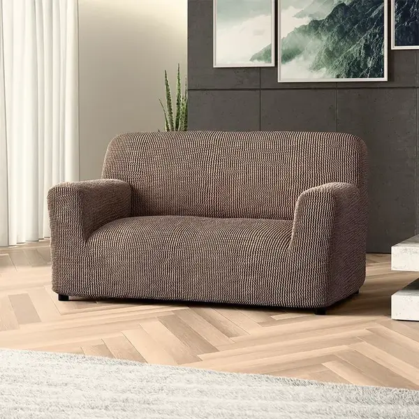 Bielastické potahy COSTINA oříšková dvojkřeslo (š. 120 - 160 cm)