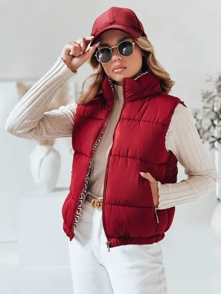 Dámská bordó prošívaná vesta URBANELLE