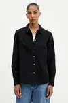 Bavlněná košile Guess Jeans dámská, bílá barva, regular, s klasickým límcem, W4YH68 WGCF1