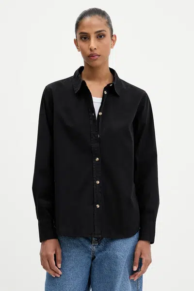 Bavlněná košile Guess Jeans dámská, bílá barva, regular, s klasickým límcem, W4YH68 WGCF1