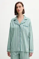 Pyžamová košile United Colors of Benetton dámská, zelená barva, 4MYG3M00D