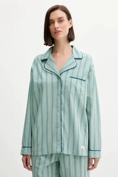 Pyžamová košile United Colors of Benetton dámská, zelená barva, 4MYG3M00D