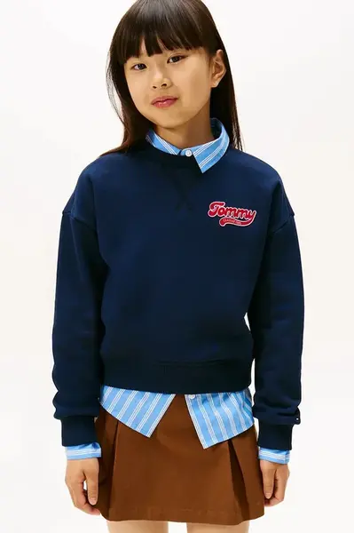 Dětská mikina Tommy Hilfiger tmavomodrá barva, KG0KG08779