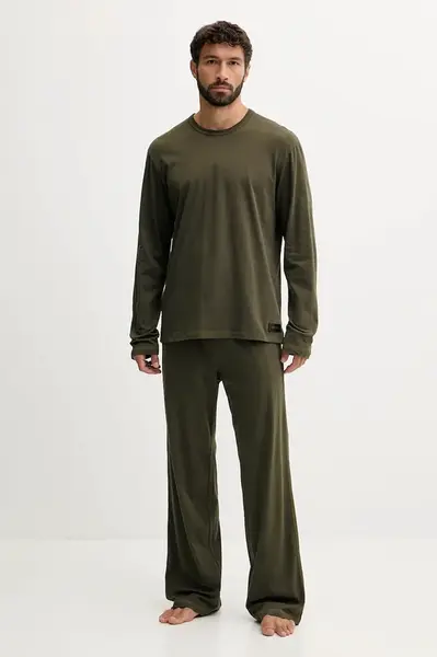 Bavlněné pyžamo Diesel SET-ADRIAN-UTLT pánské, šedá barva, A19505.0PJBB