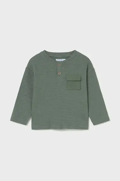 Kojenecké tričko s dlouhým rukávem Mayoral zelená barva, 2064