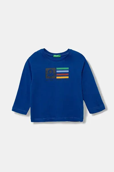 Dětské bavlněné tričko s dlouhým rukávem United Colors of Benetton
