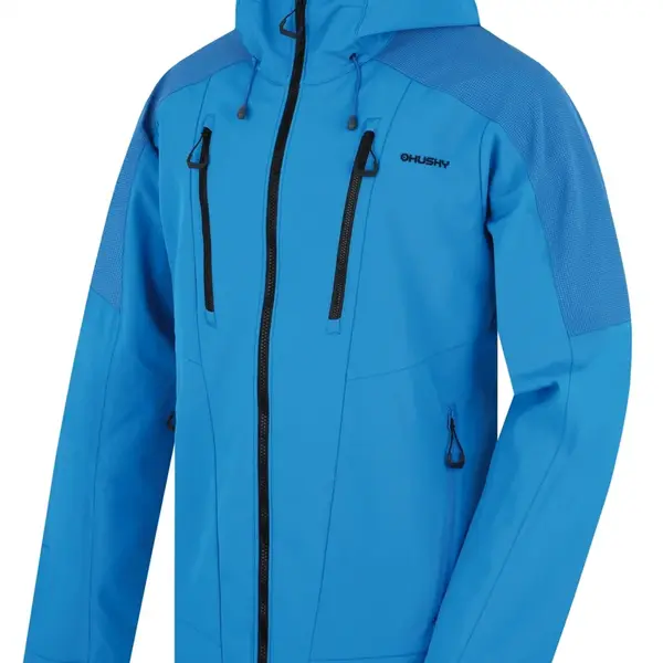 Husky Sevan M L, neon blue Pánská softshell bunda