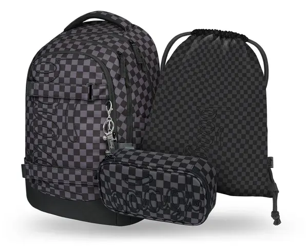 Baagl SET 3 Skate max SKA šedá: batoh, penál, sáček