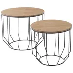 MID.YOU KONFERENČNÍ STOLEK, černá, barvy dubu, kov, kompozitní dřevo, 50/40/50 cm