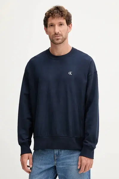 Mikina Calvin Klein Jeans pánská, tmavomodrá barva, hladká, LV04RC277G