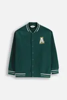 Dětská mikina Coccodrillo zelená barva, s aplikací, ACADEMY BOY JUNIOR