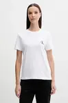Bavlněné tričko Calvin Klein Jeans dámské, bílá barva, LV047C905G