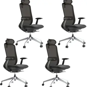 MERCURY 4PACK Ergonomická kancelářská židle BESSEL černý plast, černá (4 ks)