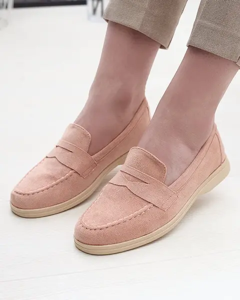 Resti Women's eco-suede moccasins in pink Daffer- Footwear