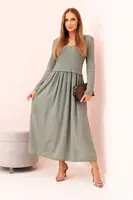 Kesi Włoski Šaty dlouhé na ramínka švestková