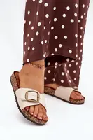 Boto Dámské sandály na korkové platformě s přezkou béžové Vianara