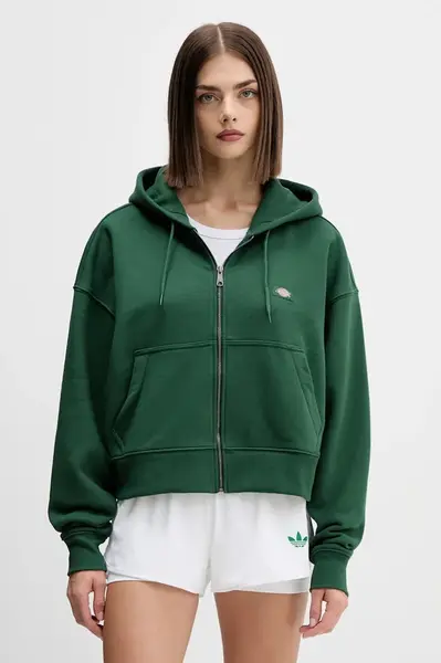 Mikina Dickies dámská, zelená barva, s kapucí, hladká, DK0A4Y1Z