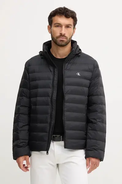 Bunda Calvin Klein Jeans černá barva, přechodná, LV04RC511G