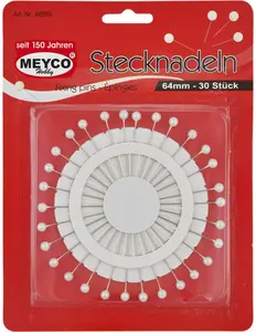 Velké špendlíky sada 30 ks bílých 64mm